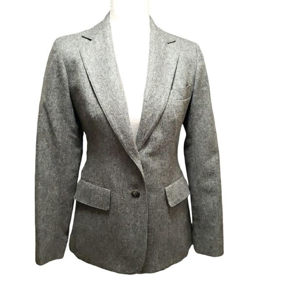 Evan Picone ILGWU 100% Wool Gray Blazer Sz 6 - Picture 1 of 17